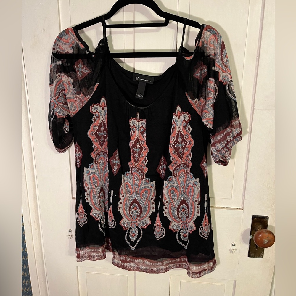 INC International Concepts Cold Shoulder Top
